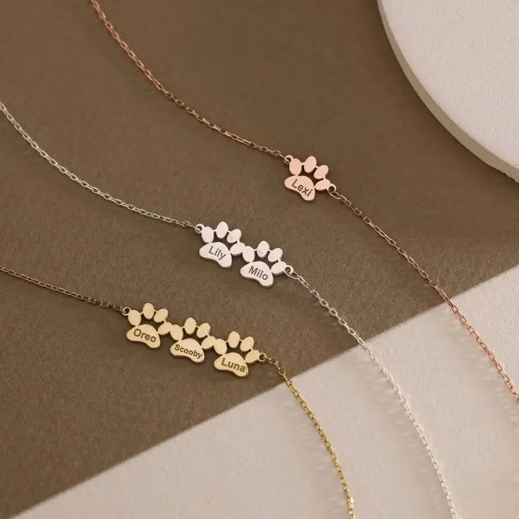 Pulseira com Nome na Patinha Personalizável